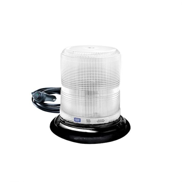 Ecco Pulse Ii 7965 360 Medium Profile Strobe Beacon, Clear, Led Lamp, Vacuum Magnet Mount, 12 To 24 7970C-VM - main